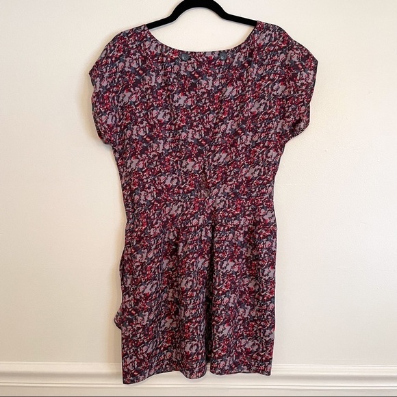 BCBG Cut Out Faux Wrap Short Sleeve Print Mini Dress 6 - Picture 6 of 13